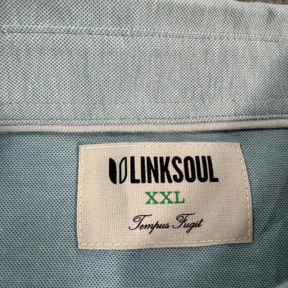 Linksoul Short Sleeve Golf Polo Men's XXL Canebrake Club Logo Blue New - Picture 5 of 10